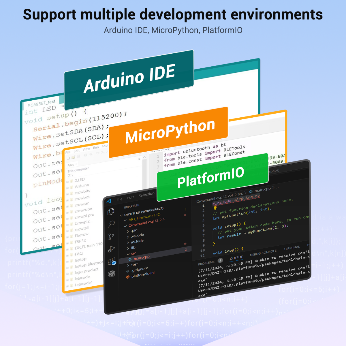 2.8 inch HMI module support multiple development environments.