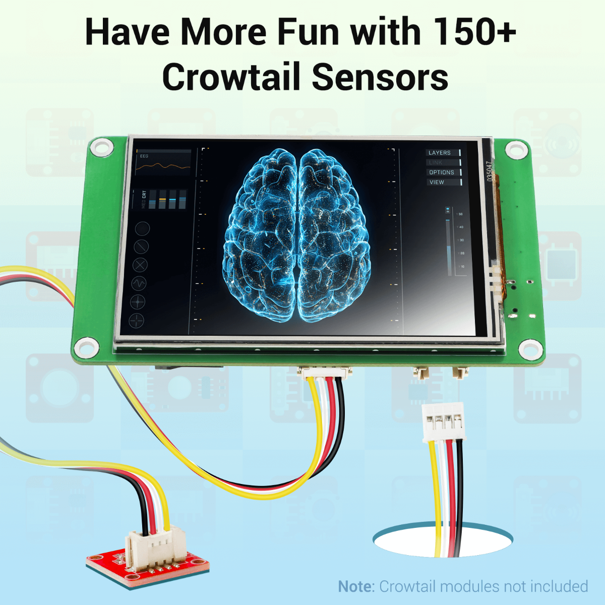 3.5 inch HMI module connect with crowtail sensors