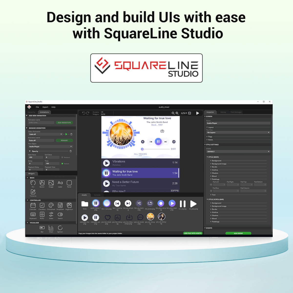3.5 inch touchscreen monitor can use SquareLine Studio easily