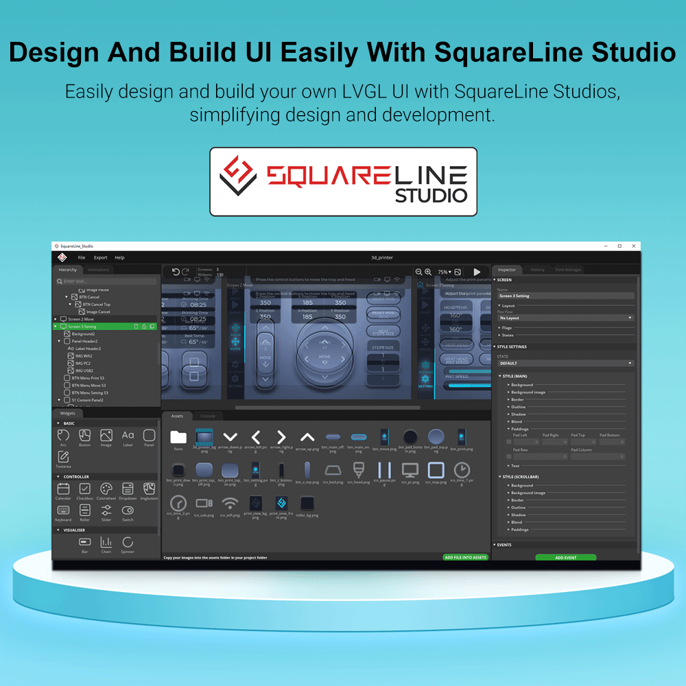 Crowpanel advance 4.3inch display support squareline studio