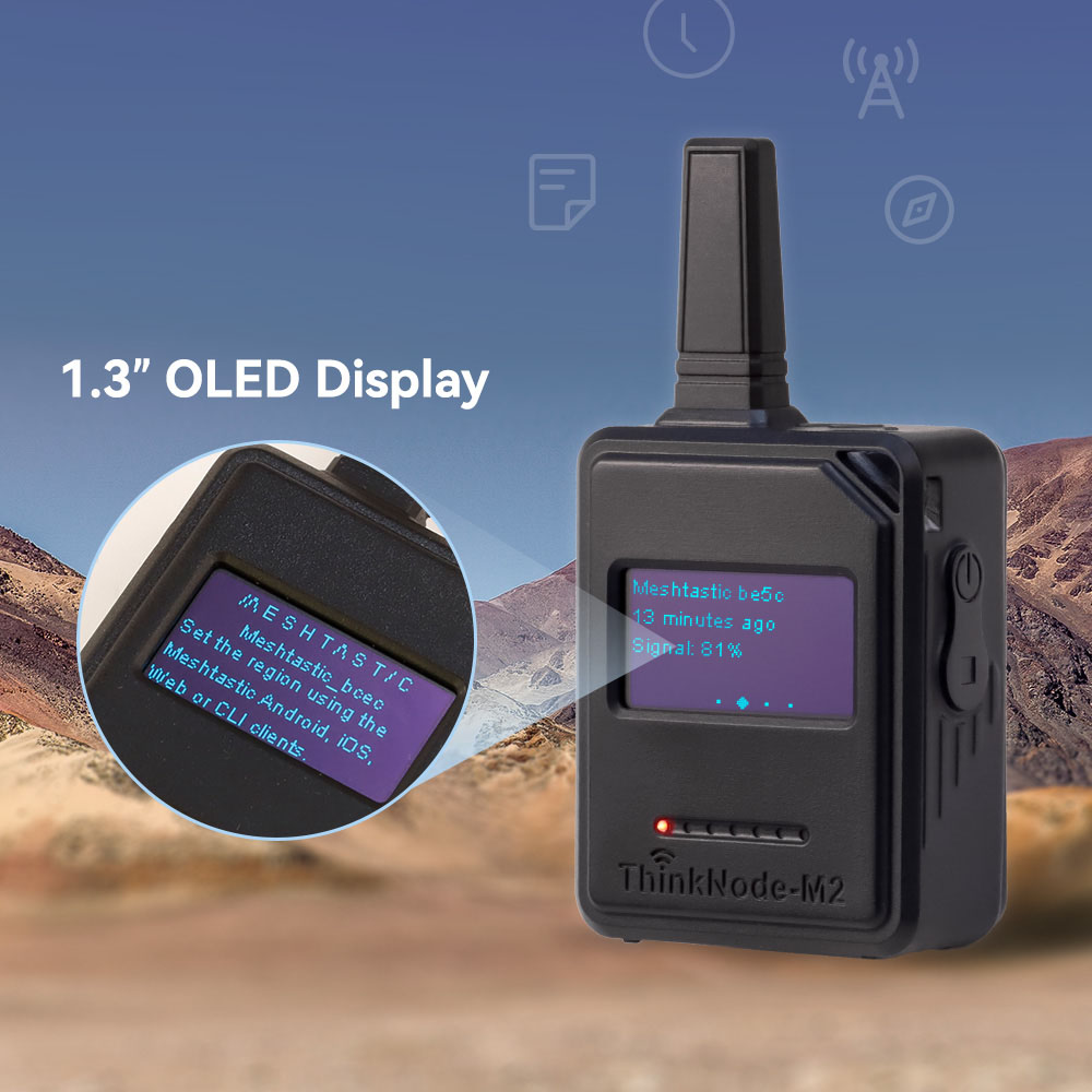Thinknode-M2 transceiver device with 1.3" OLED display
