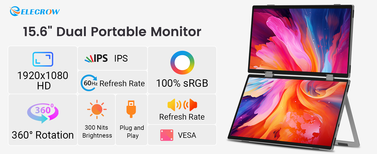 feature of CrowView Yoga dual monitor