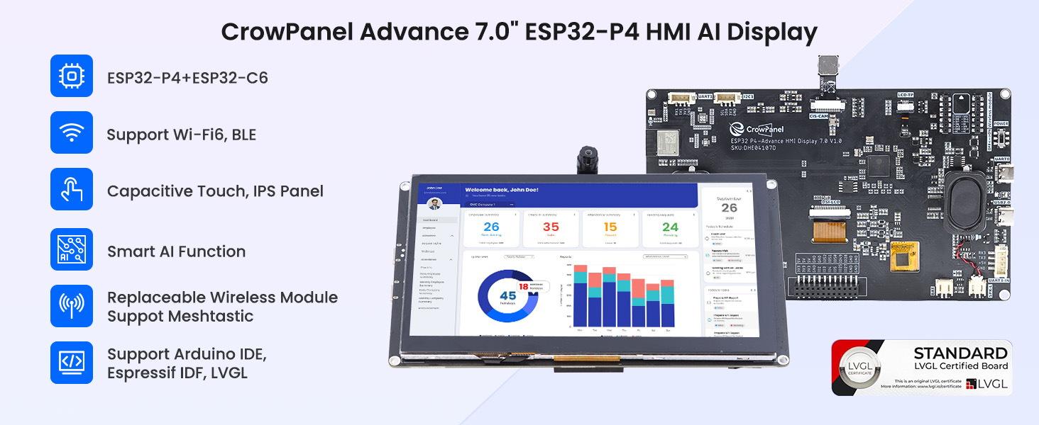 feature of ESP32-P4 7inch display