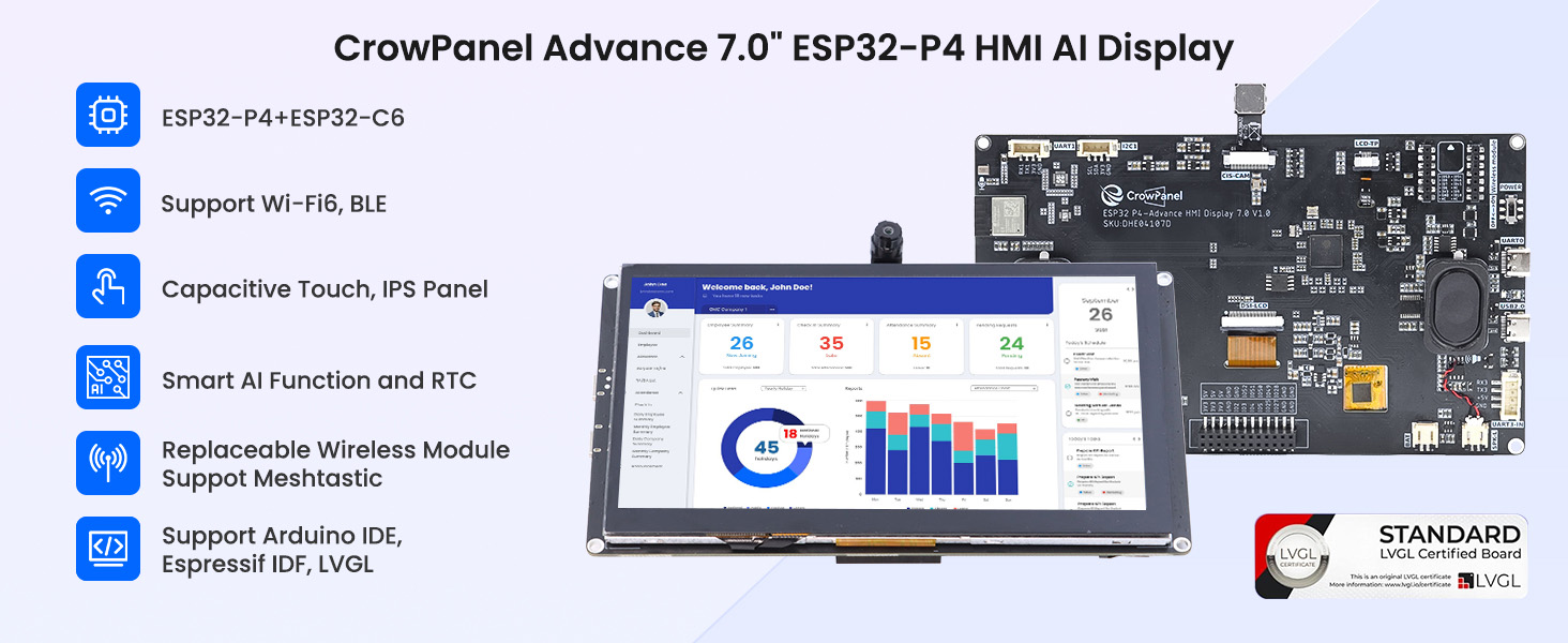 feature of ESP32-P4 7inch display