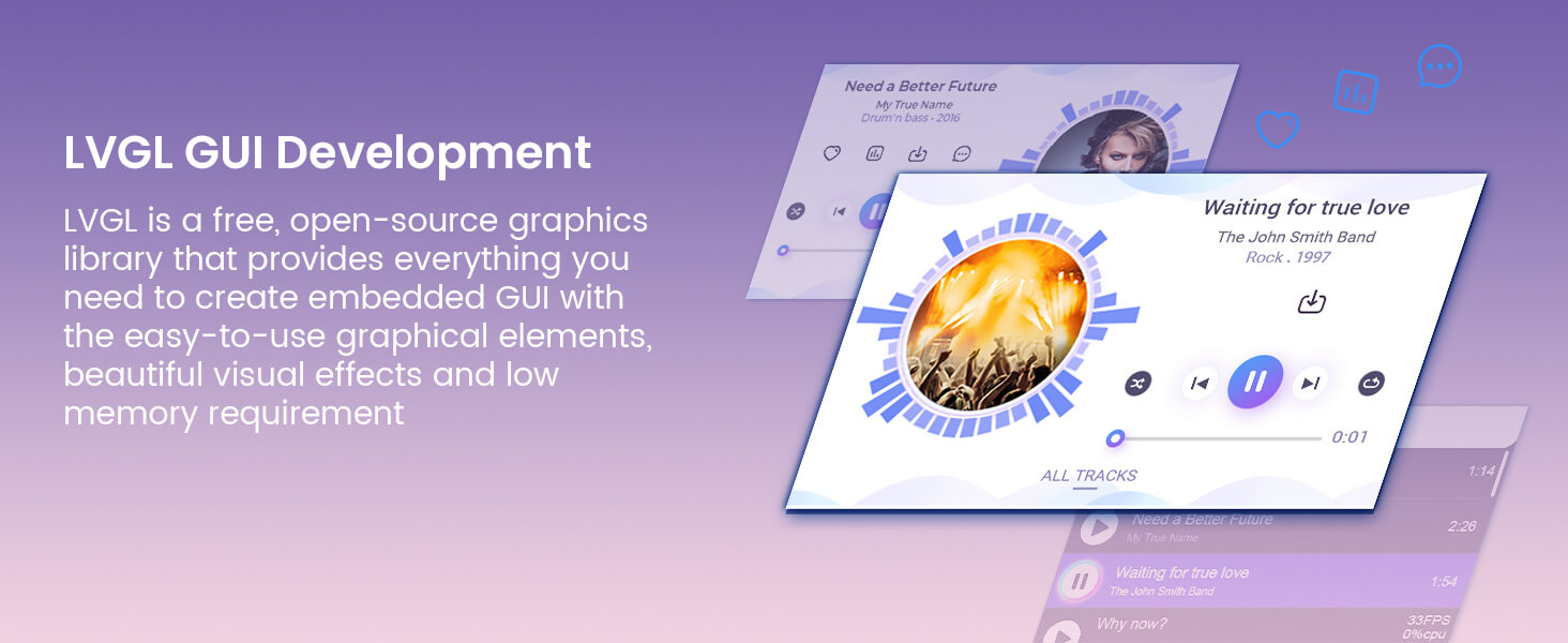 ESP32-P4 10.1inch touchscreen support LVGL development