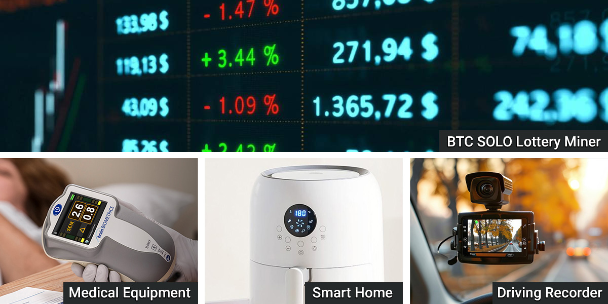 multiple applications of 2.4inch Miner LCD Display