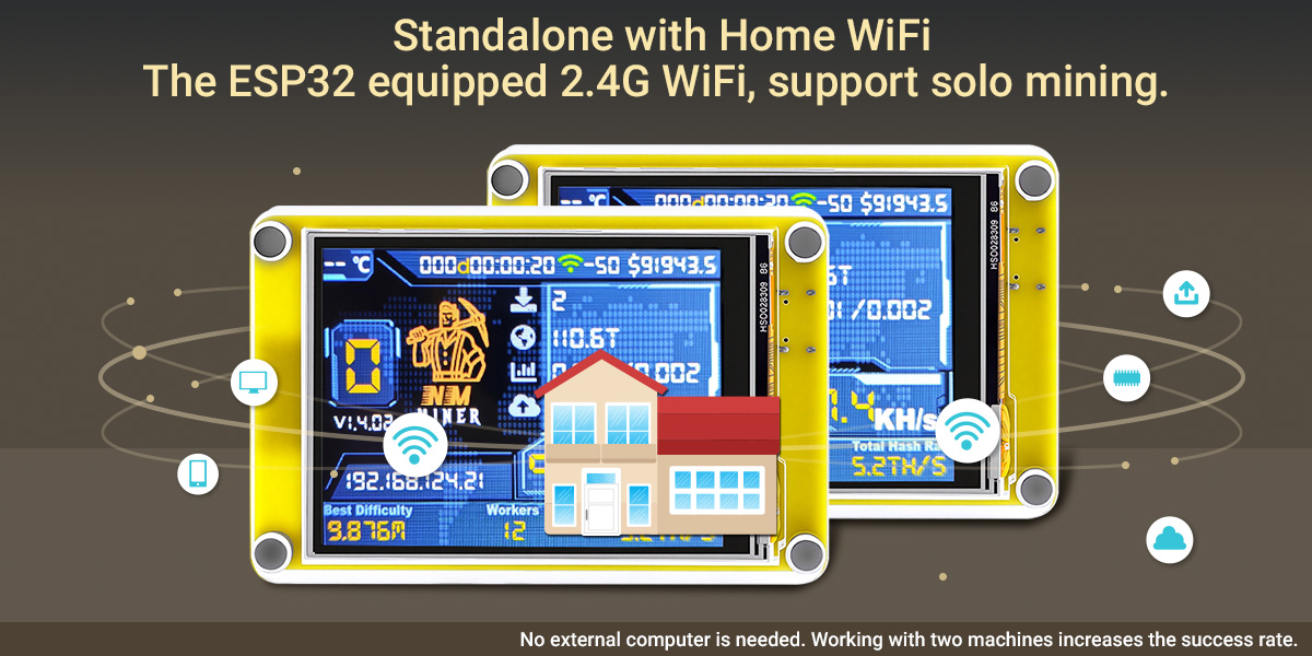 2.8inch Miner LCD Display support solo mining