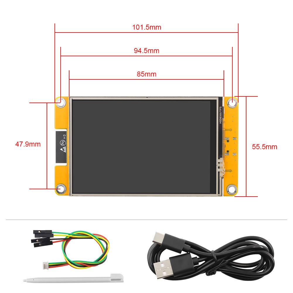 size of 3.5 inch ESP32 display