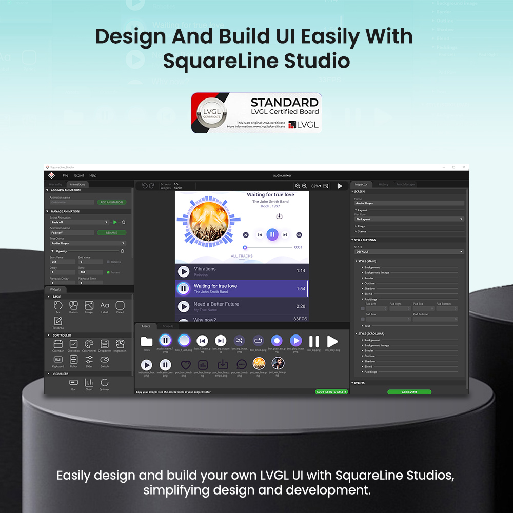 CrowPanel Advance 2.4“ ESP32 AI Display support SquareLine Studio
