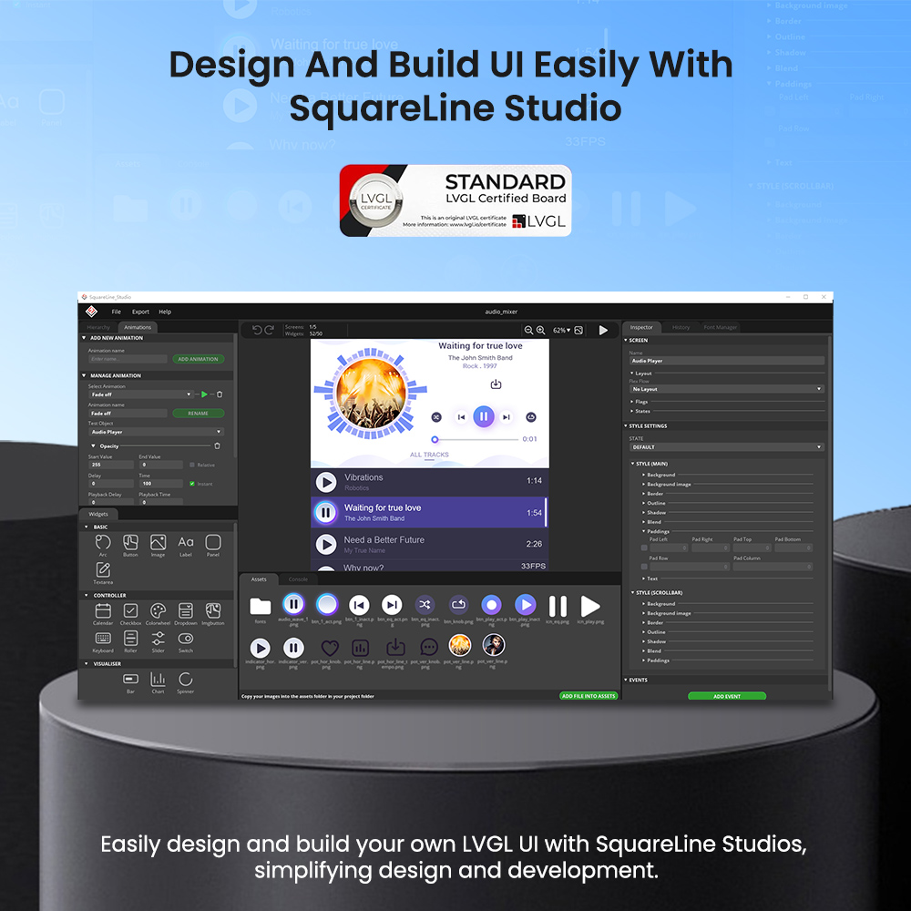 ESP32 Advance 3.5inch HMI Touchscreen support SquareLine Studio