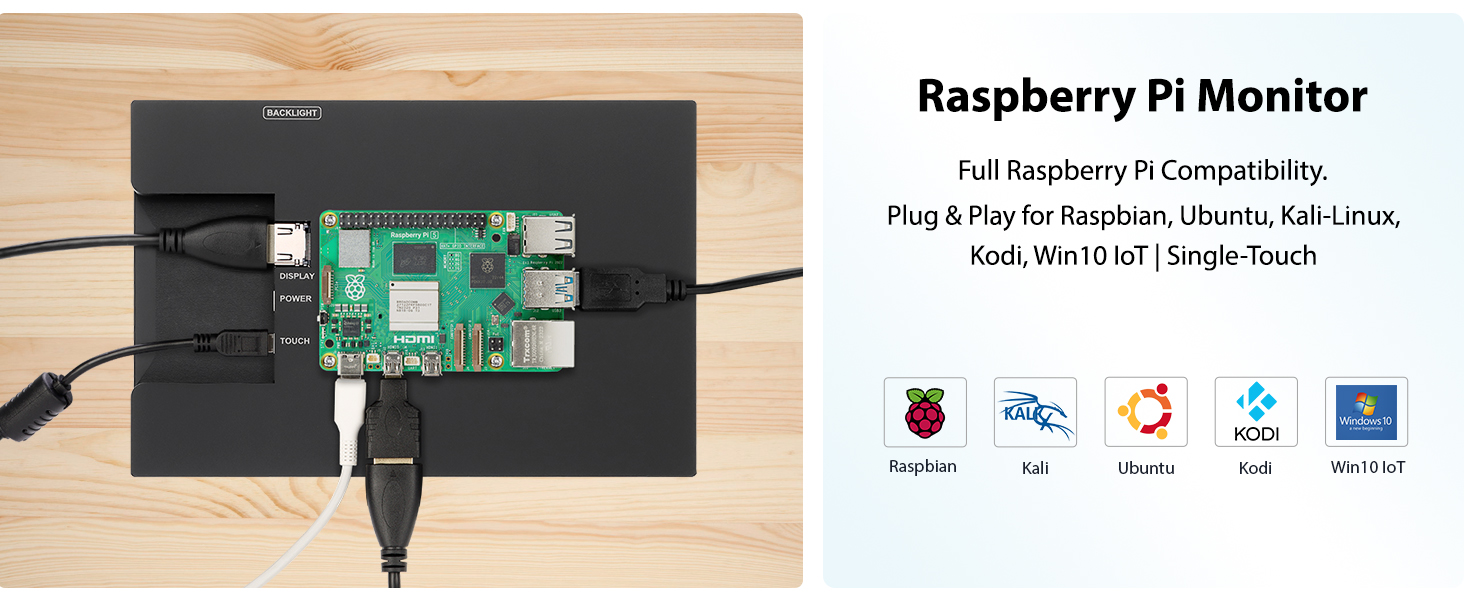 8 inch portable monitor used as raspbery pi monitor