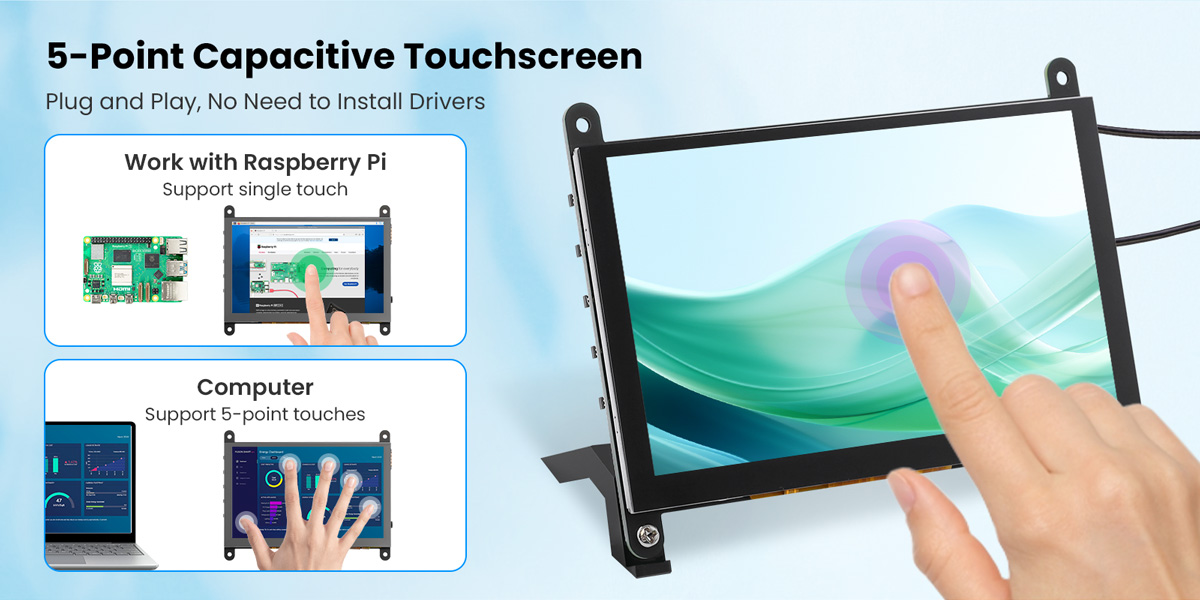 5inch display support 5-point capacitive touch