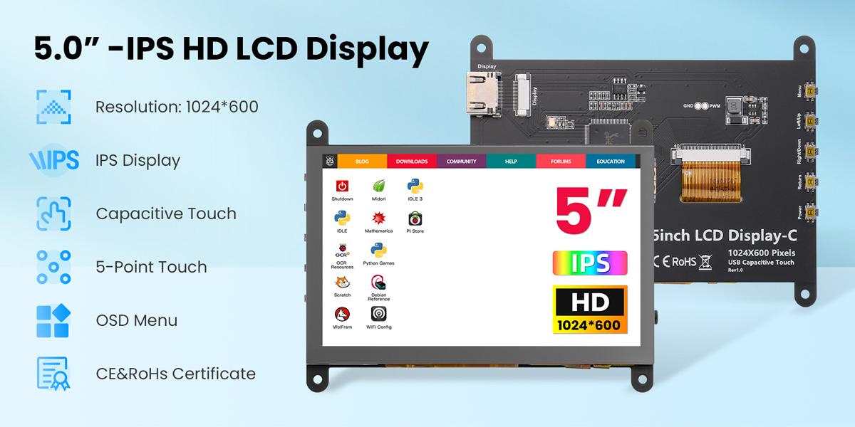 feature of 5inch IPS HD Display