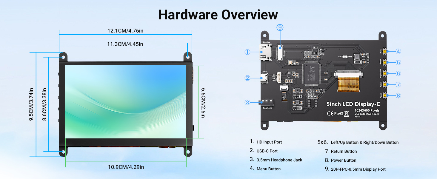 hardware overview of 5inch display-C