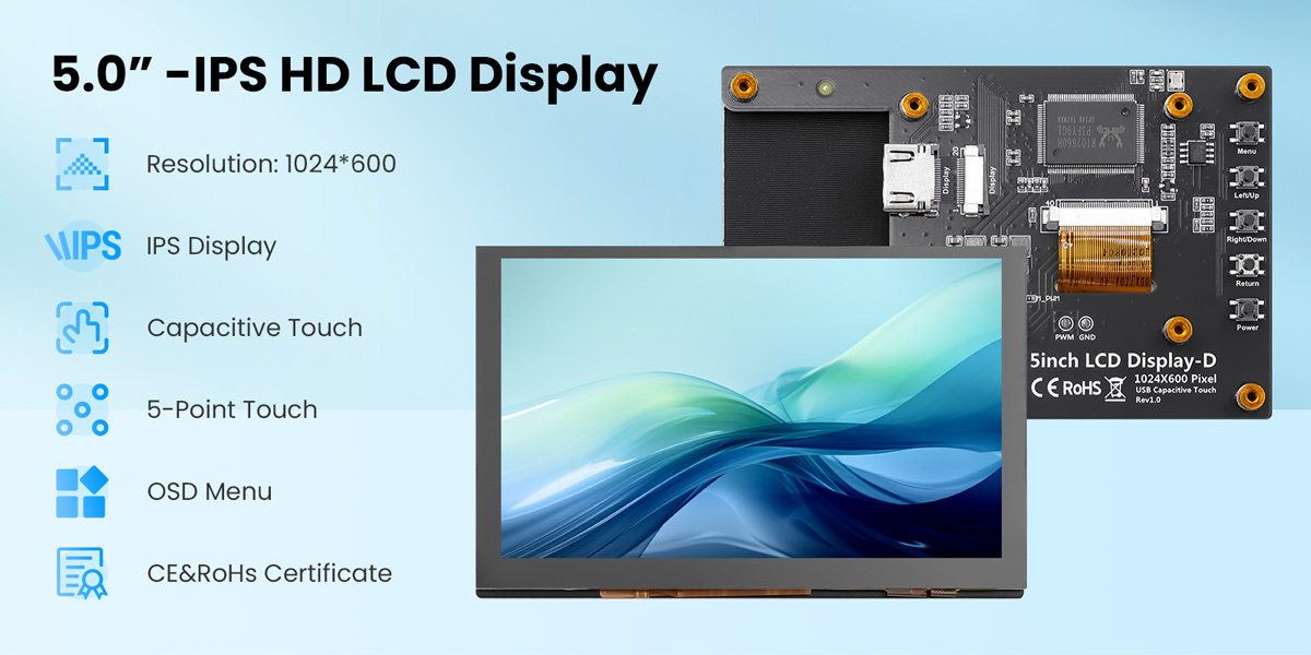 feature of 5.0 IPS LCD DISPLAY