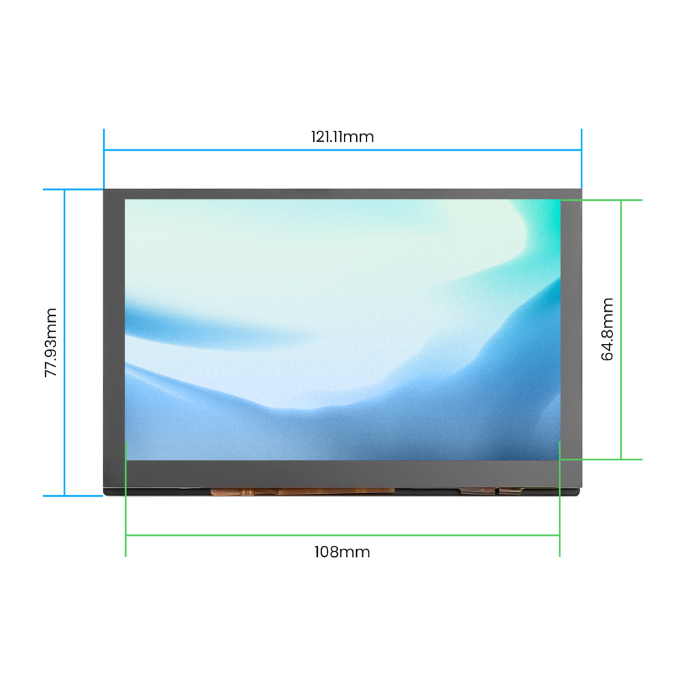 size of 5inch touch display