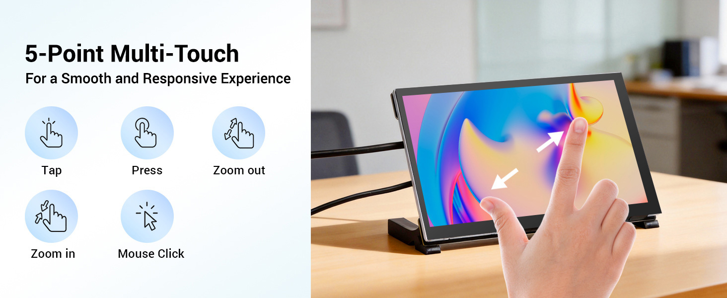 7inch IPS LCD Display support 5-point capacitive touch