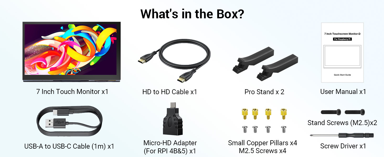 package list of 7inch IPS LCD Display