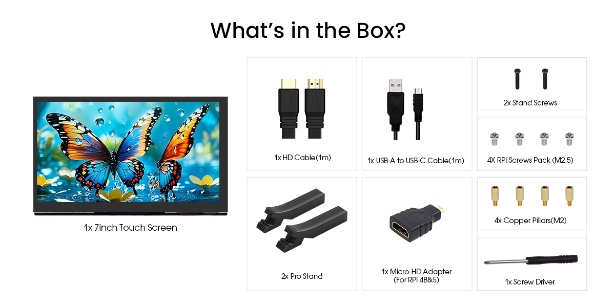 package list of 7inch IPS LCD Display