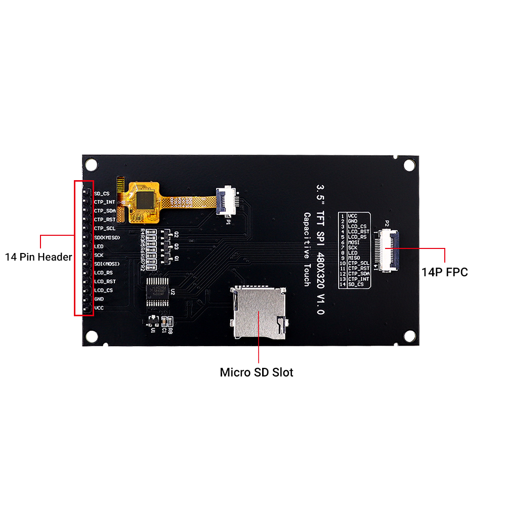 hardware overview of 3.5inch SPI touch module