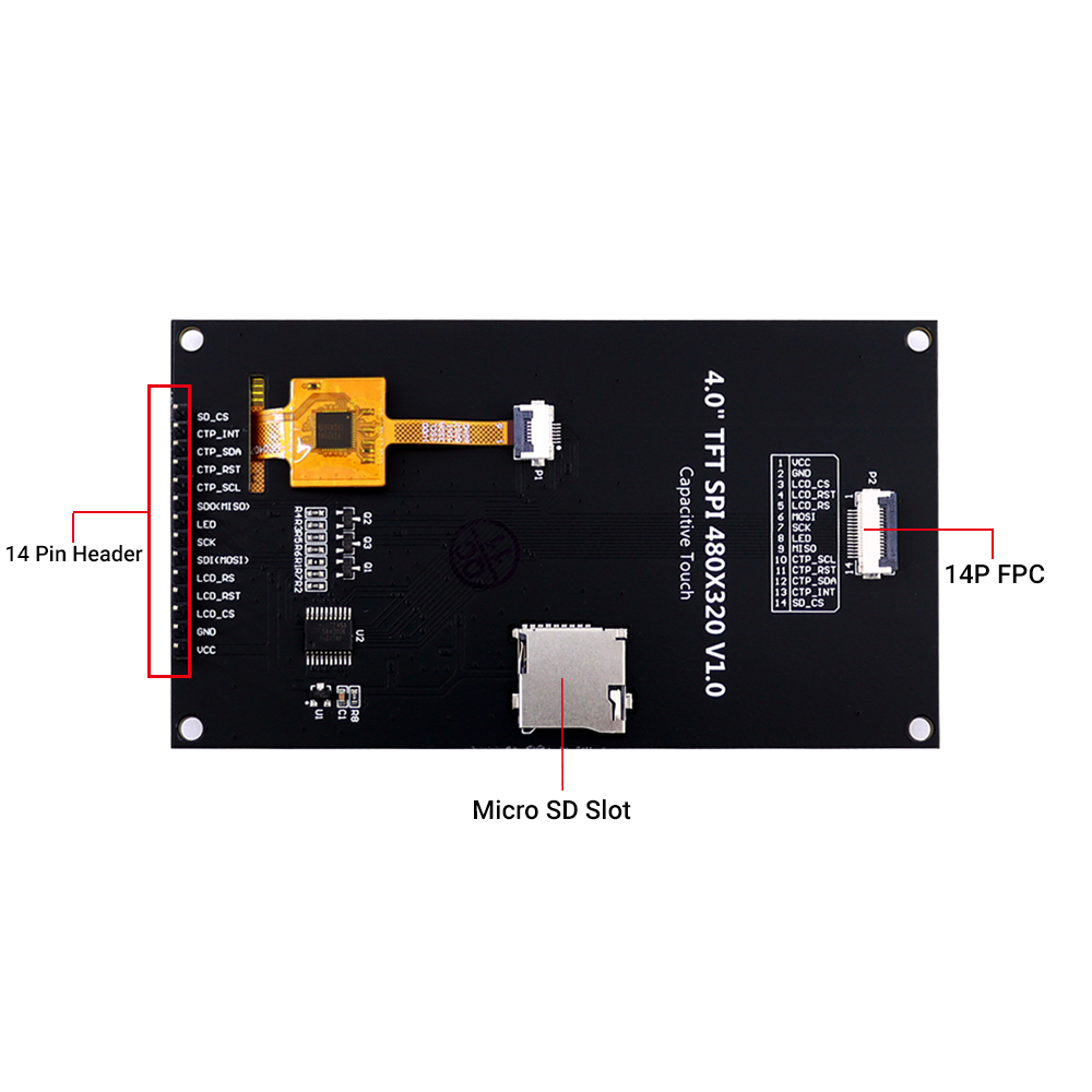hardware overview of 4.0 inch SPI LCD Module