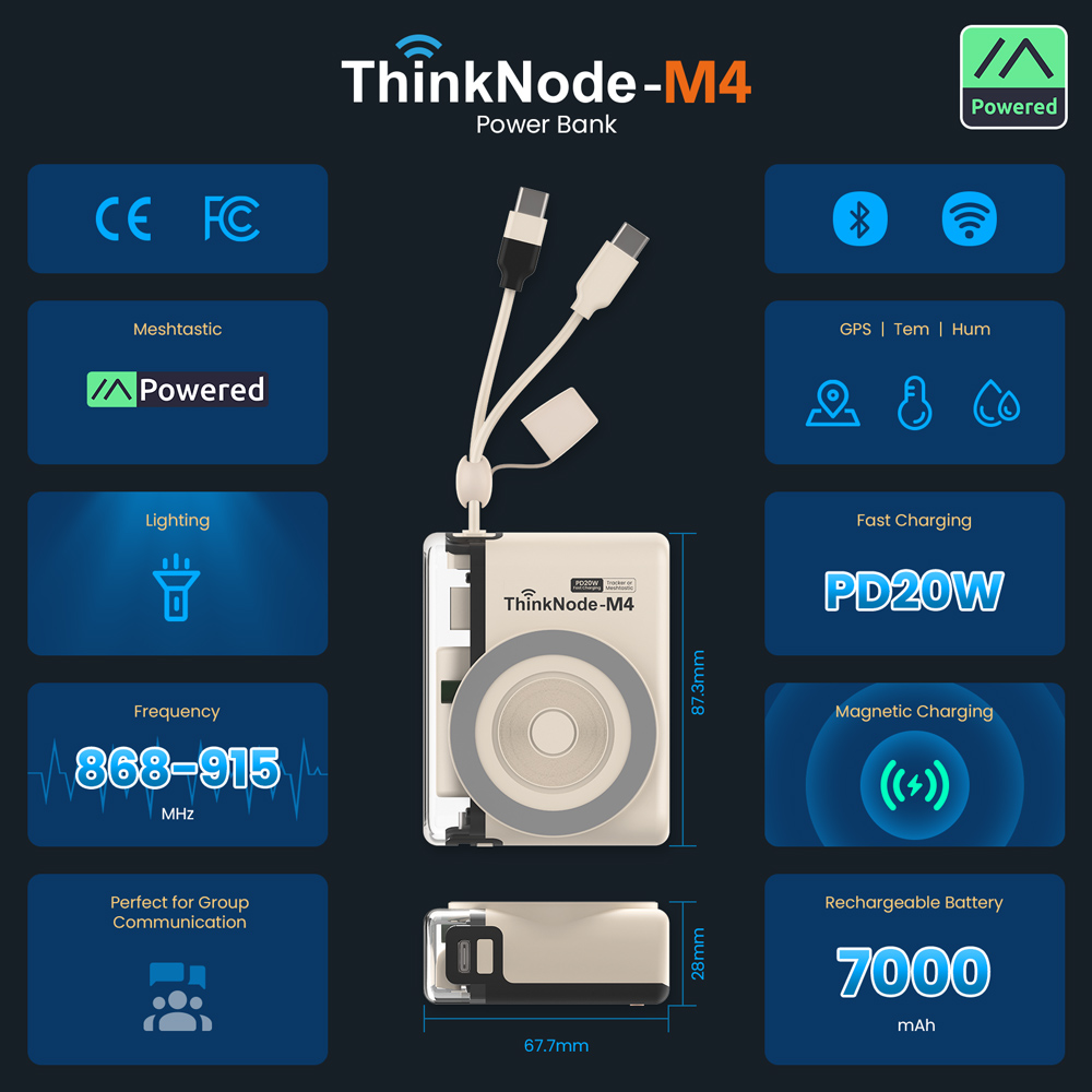 feature of ThinkNode m4 powerbank for Meshtastic