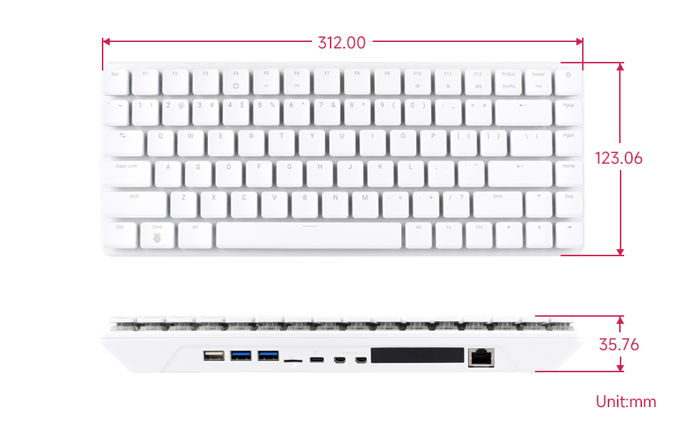 size of Raspberry Pi 500+