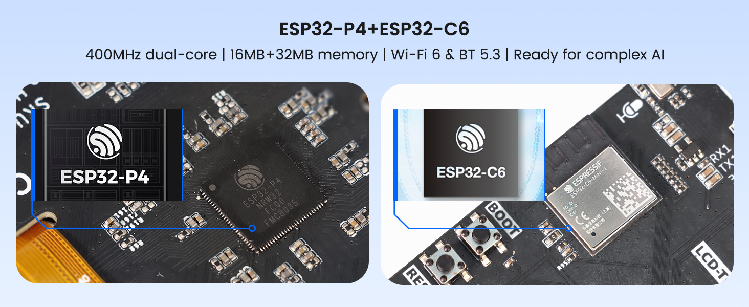 ESP32-P4 5inch HMI display with dual chips
