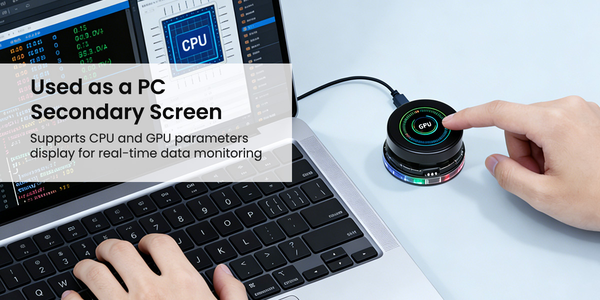 1.46inch rotay display used as a PC secondary screen