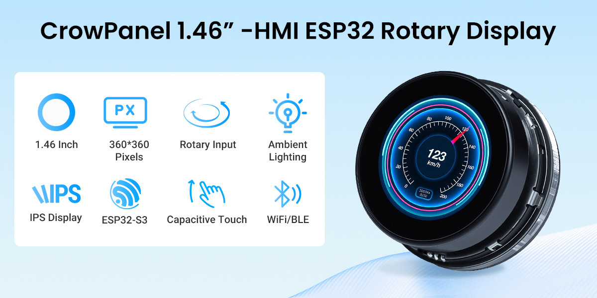 feature of 1.46inch Rotary HMI Display