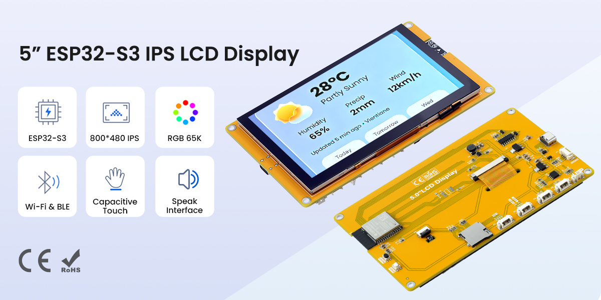 feature of 5inch IPS ESP-32 Touchscreen