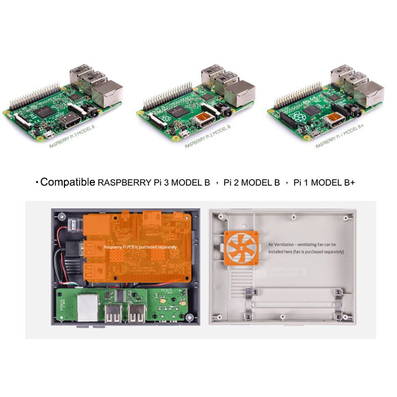 NESPi Retro Gaming Case compatible with Raspberry Pi 3