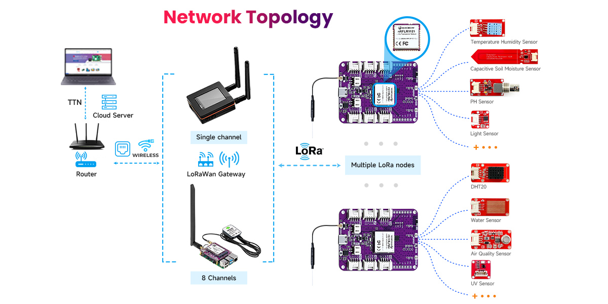 topology of Lora Node Module-nRFLR1121