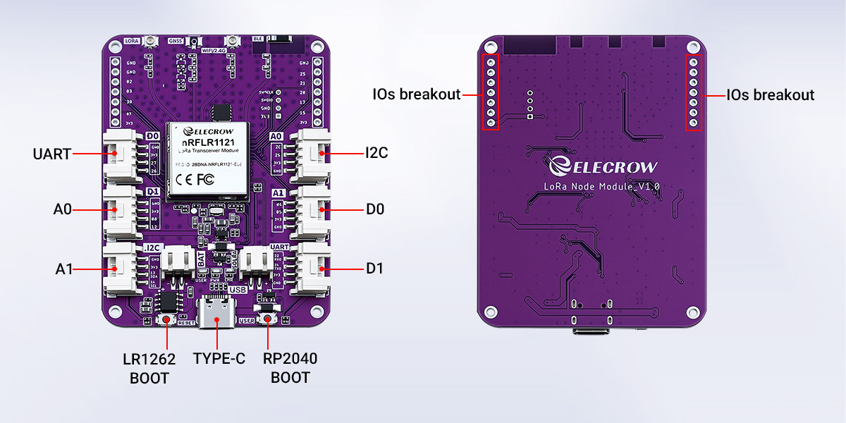 hardware overview of Lora Node Module-nRFLR1121