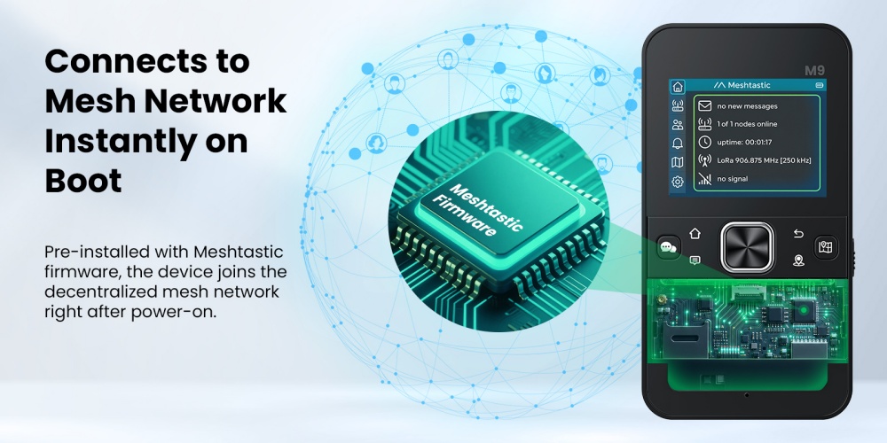 Thinknode M9 with pre-installed Meshtastic firmware