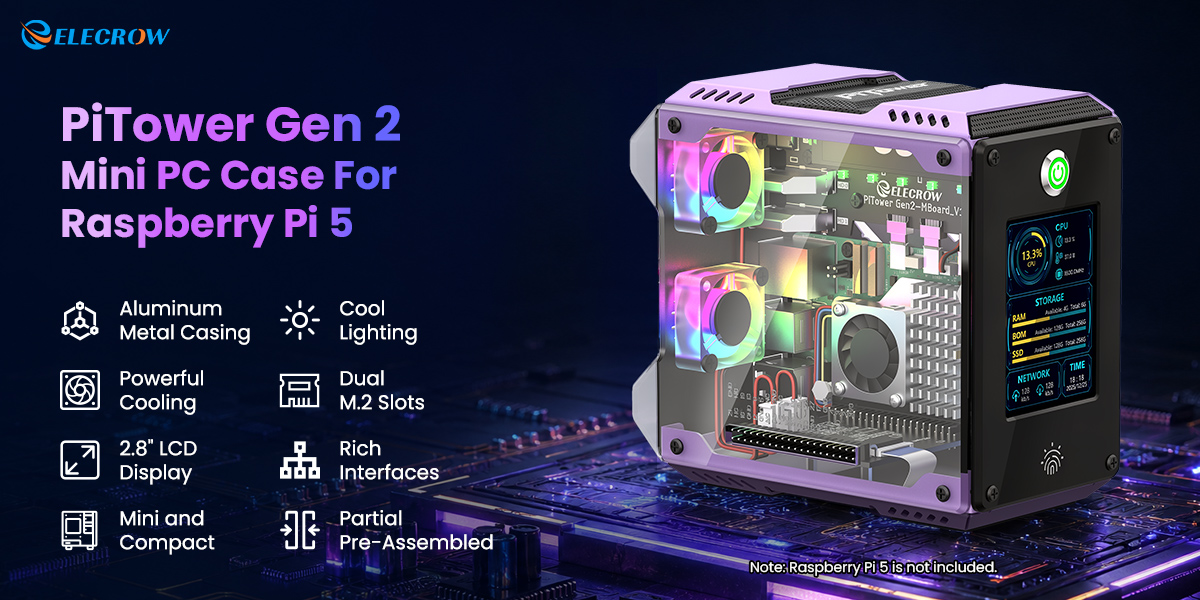 Feature of PiTower Gen 2 Mini PC Case for Raspberry Pi 5