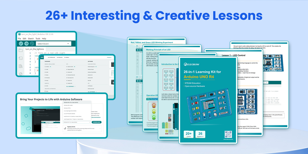 All-in-one Starter Kit for Arduino UNO R4 with 26+ lessons