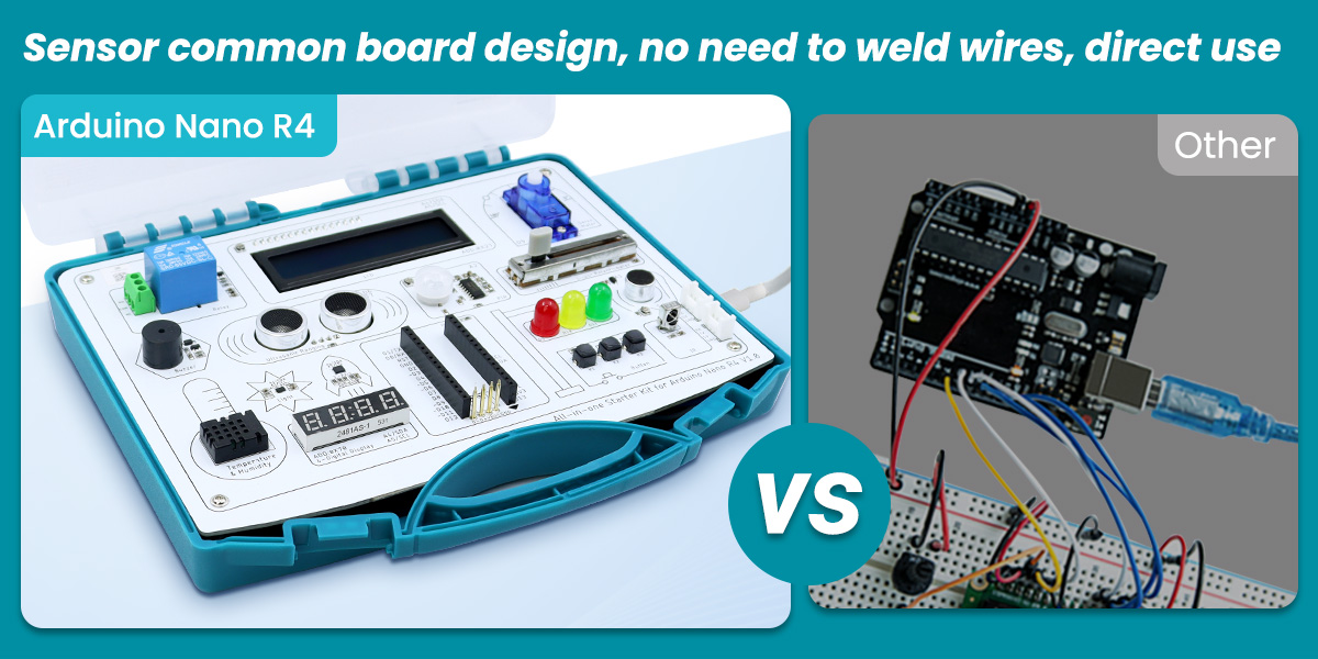 All-in-one Starter Kit for Arduino Nano R4 with sensor common board design