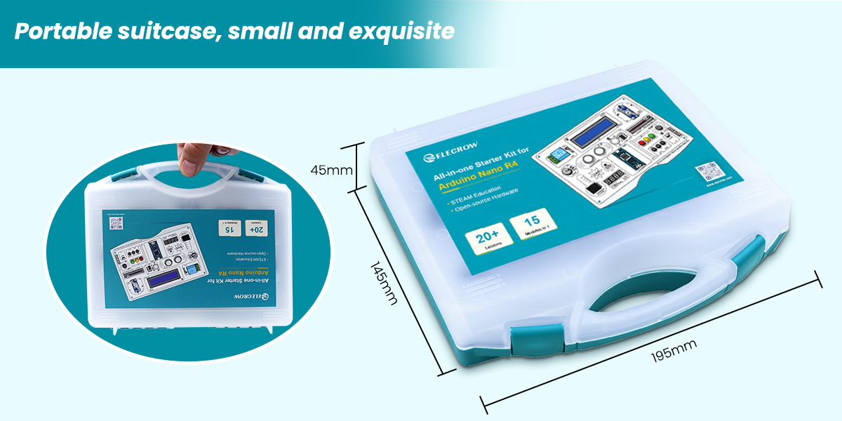 All-in-one Starter Kit for Arduino Nano R4 with portable suitcase