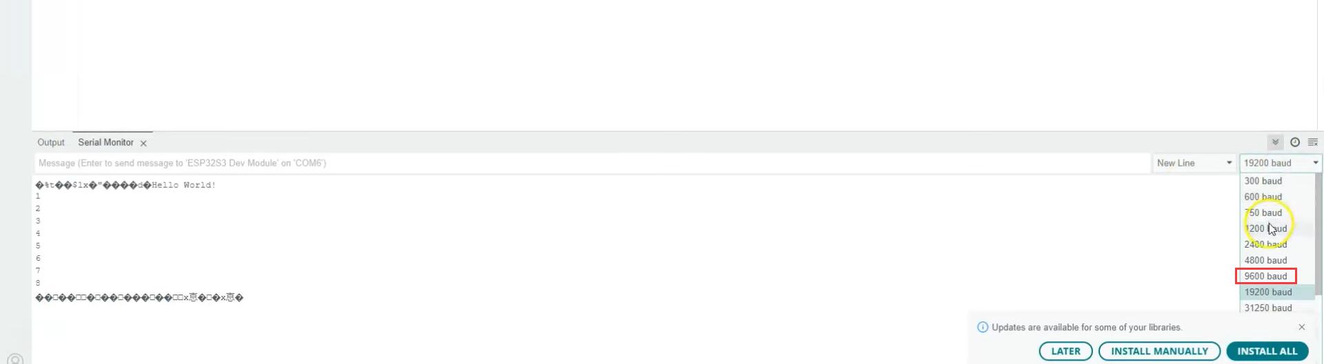 setup the baud rate