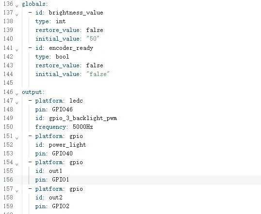 Global variables and GPIO outputs