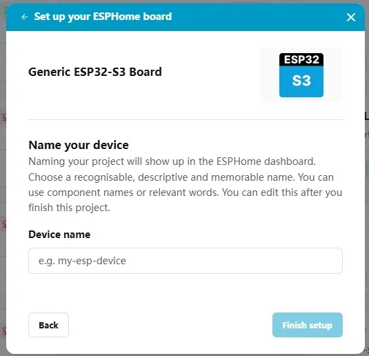 Name the ESPHome project