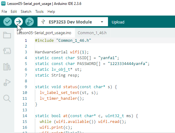 Compile and upload the Wi-Fi project