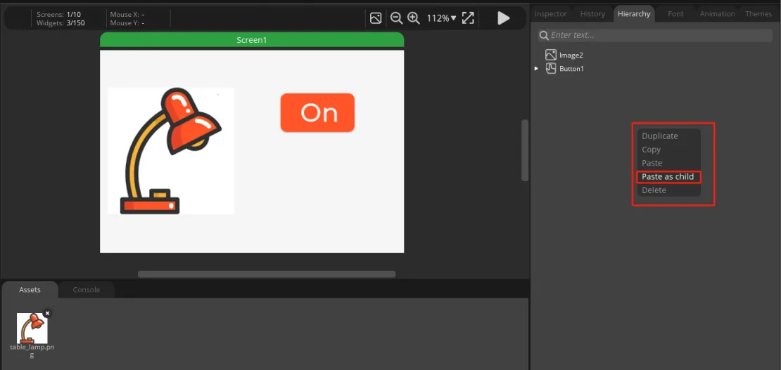 Official screenshot: paste the duplicated button