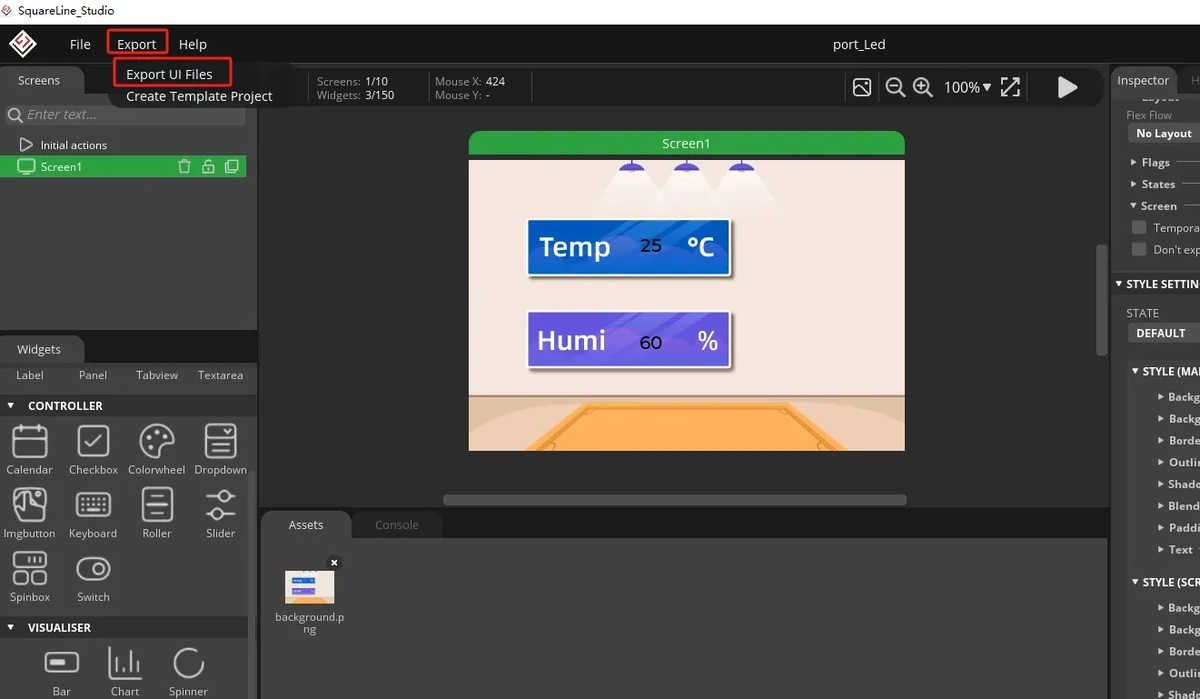 Export the UI files