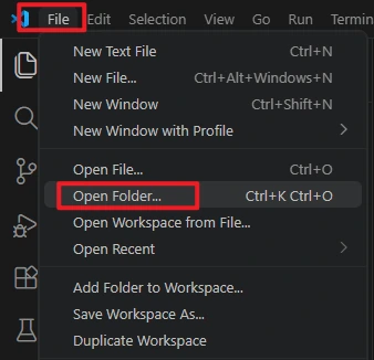 Select Open Folder