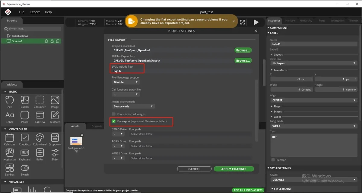 Select Flat export