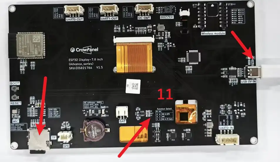 Insert the SD card