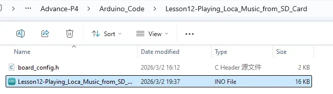 Open the WAV playback project
