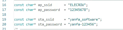 Setting the two sets of network credentials